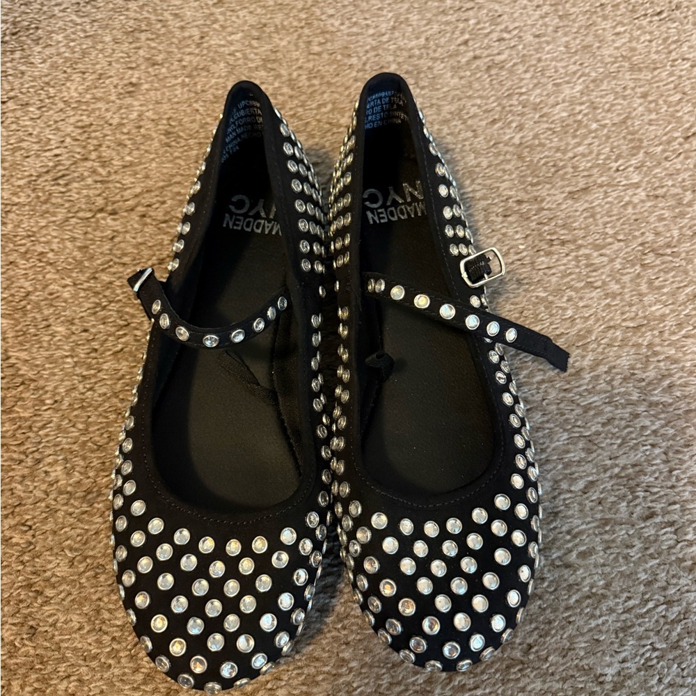 Black with rhinestone Mary Jane’s